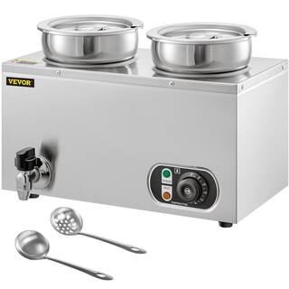 VEVOR Commercial Food Warmer 8.4 qt. 500-Watt Electric Soup Warmer Stainless Steel Countertop Soup Pot Bain Marie Food Warmer TTSG4LBWTT0000001V1