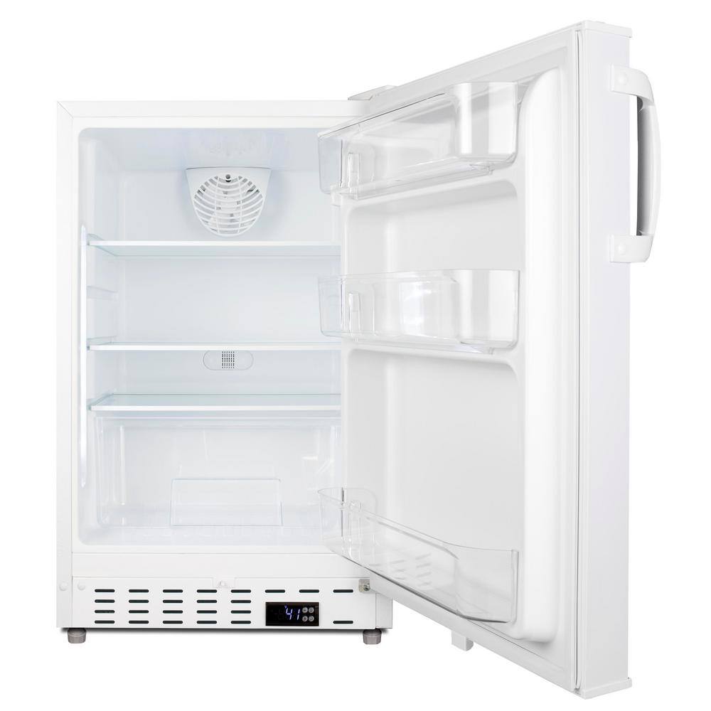 Summit Appliance 20 in. 3.53 cu. ft. Mini Refrigerator without Freezer in White ADA Compliant ALR46W