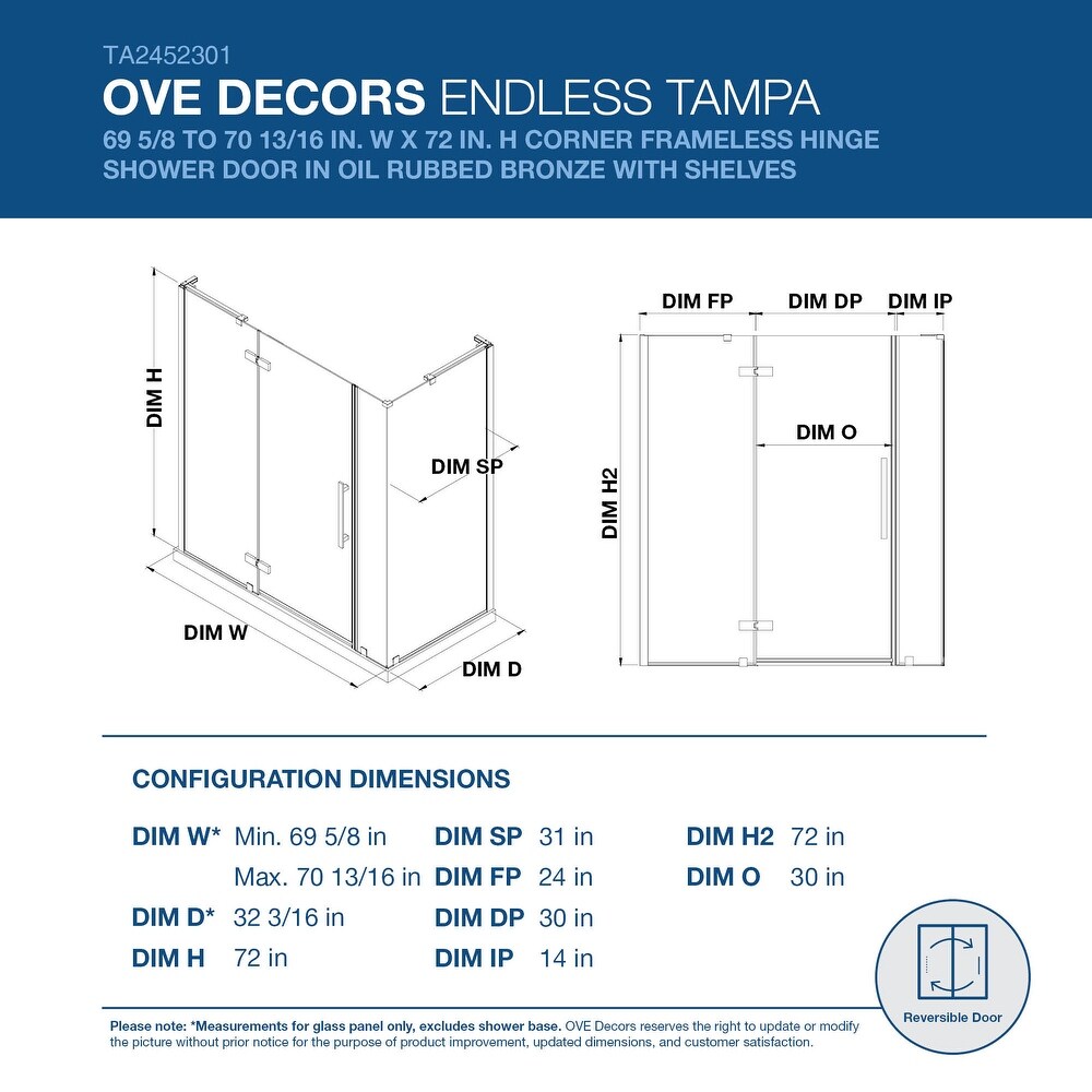 Endless Tampa Corner 69 5/8 to 70 13/16\