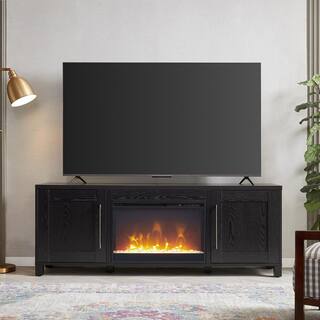 MeyerCross Chabot 68 in. Black Grain TV Stand with 26 in. Crystal Fireplace Fits TV's up to 75 in. TV1806