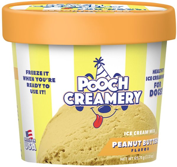 Pooch Creamery Peanut Butter Ice Cream Mix Dog Treat， 2.32-oz cup