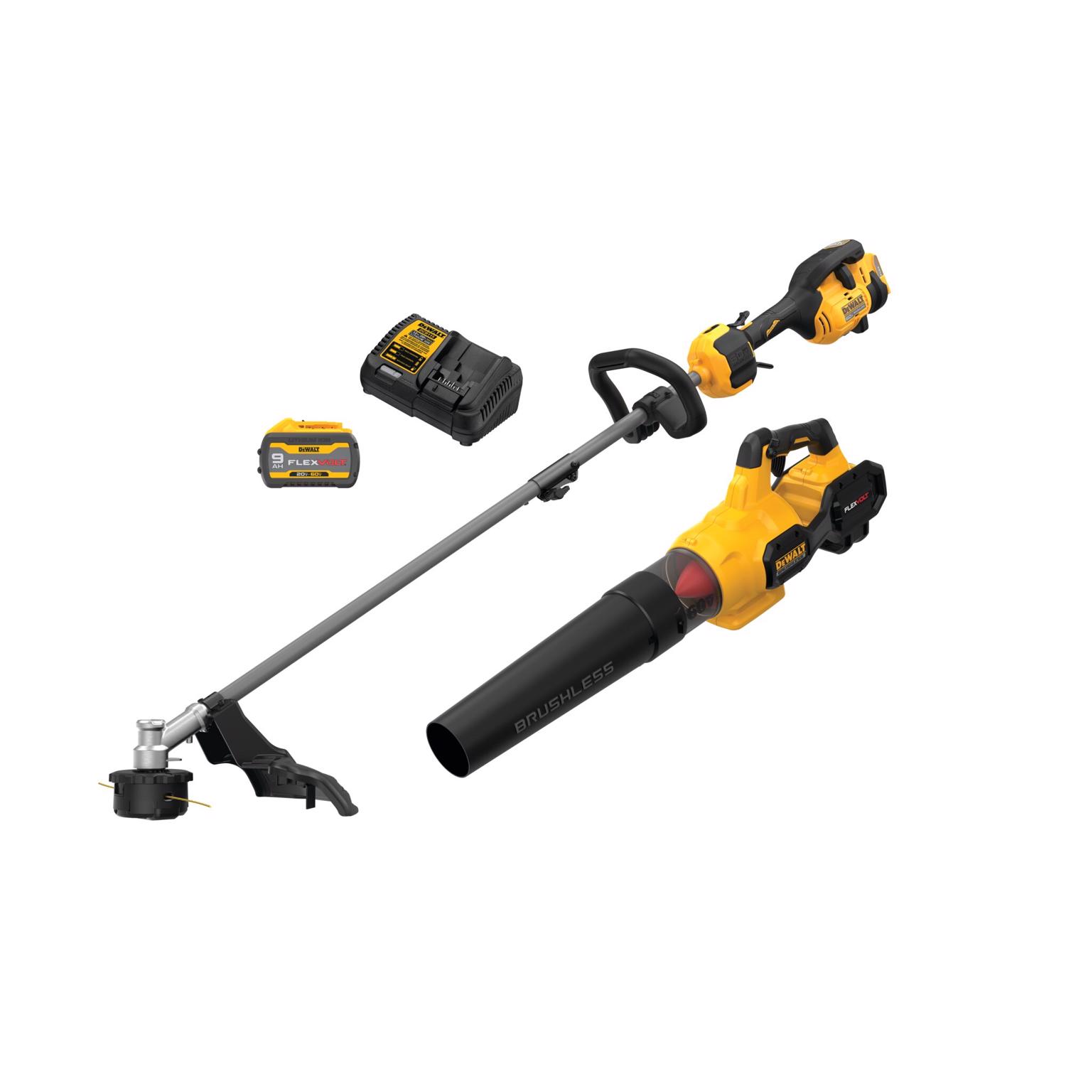 DW MAX DCKO266X1 17 in. 60 V Battery Blower/Trimmer Kit (Battery and Charger)