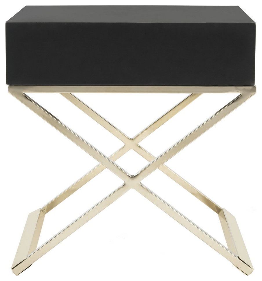 Elliot Modern Cross Leg End Table Black   Contemporary   Side Tables And End Tables   by Peachtree Fine Furniture  Houzz