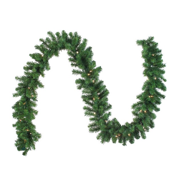 Prelit Oak Creek Pine Green Artificial Christmas Garland Clear Lights