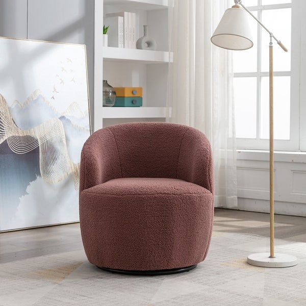 Teddy Fabric Swivel Accent Armchair Barrel Chair