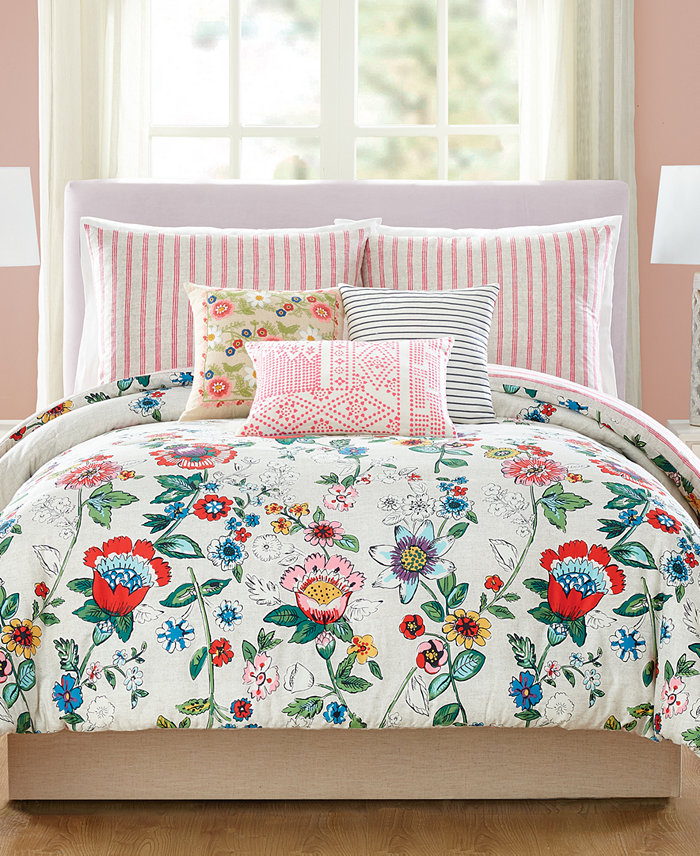 Vera Bradley Coral Floral 3-Pc. Full Queen Comforter Set