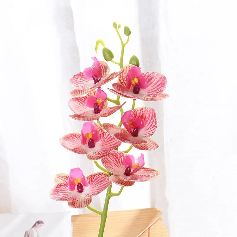 Artificial Orchid Stems Real Touch Latex Phalaenopsis Branches Faux Cymbidium Flowers Large Petals