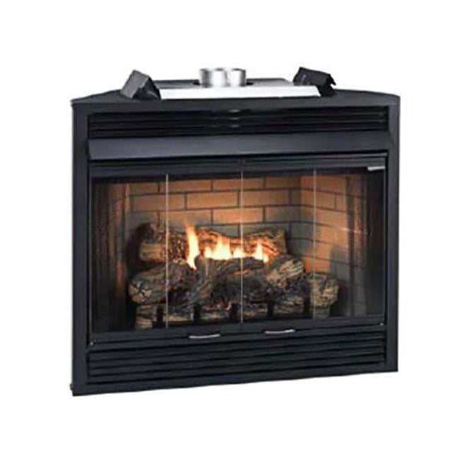 Empire BVD34FP30LN Millivolt Natural Gas Louvered Keystone Deluxe B-Vent Gas Fireplace with Log Set