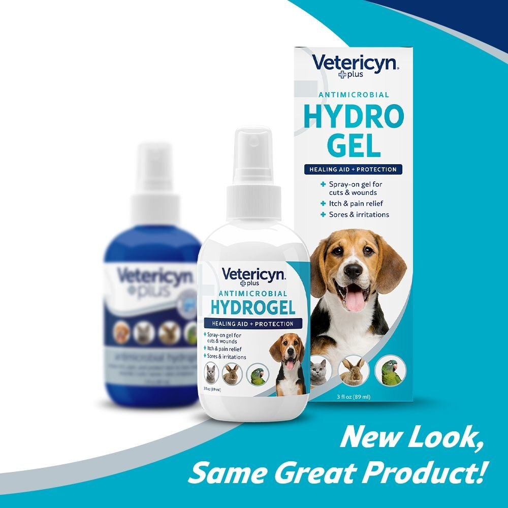 Vetericyn Plus Antimicrobial Hydrogel Healing Aid Spray for Dogs， Cats， Horses， Birds， and Small Pets