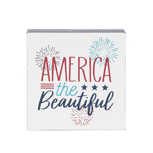 C amp f Home America The Beautiful 4th Of July Shelf Block