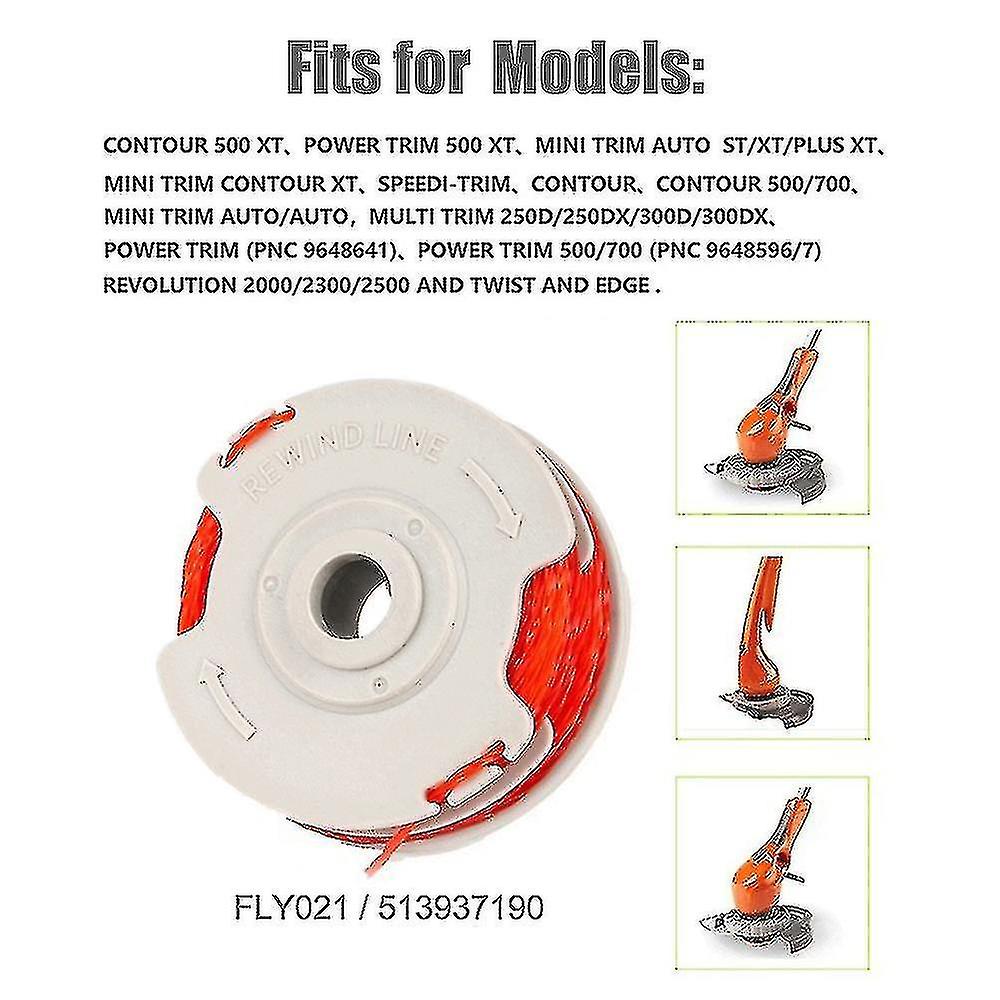 4pack Fly021 String Trimmer Spool Line For Flymo Cordless Trimmers