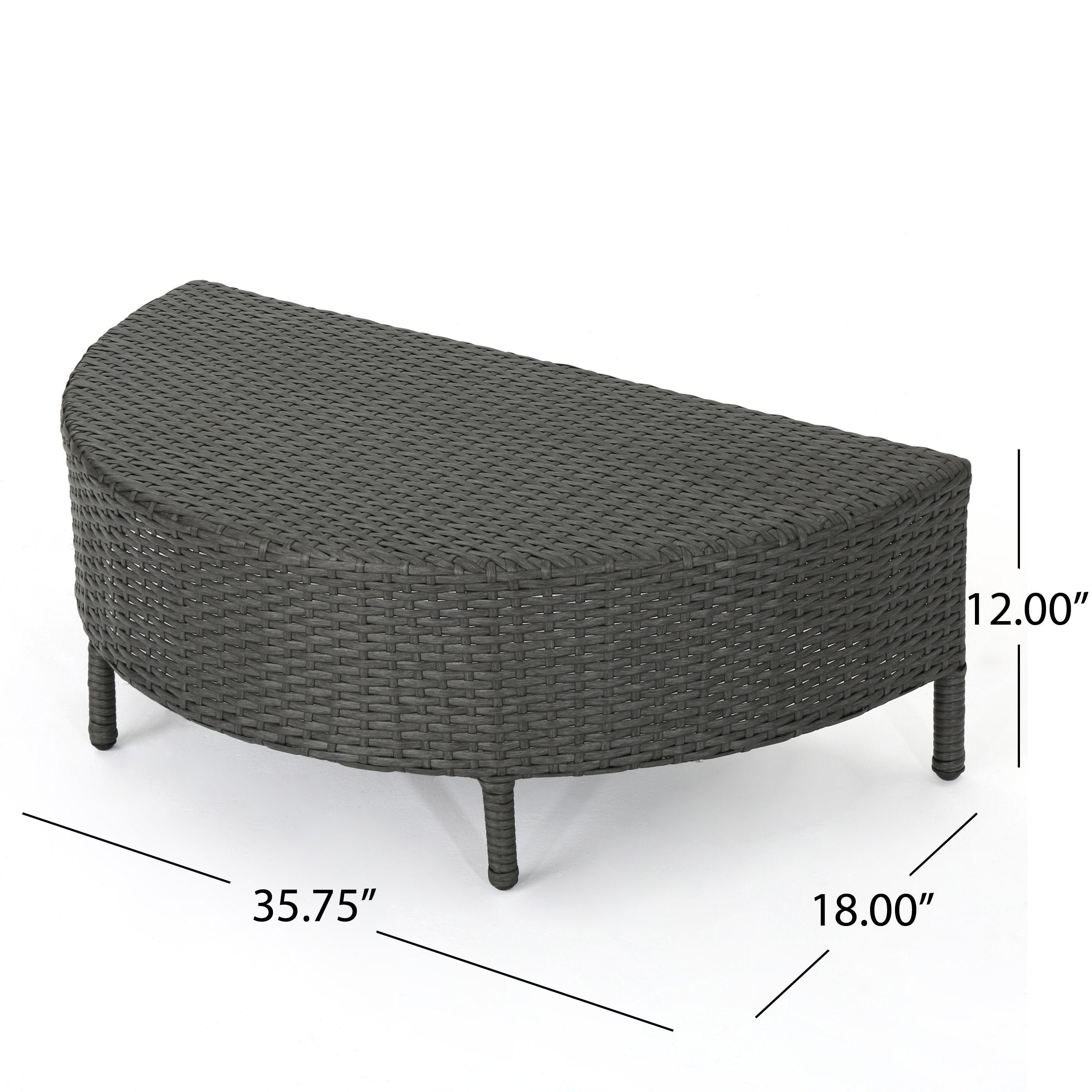 Harper Outdoor Wicker Half-Round Coffee Table