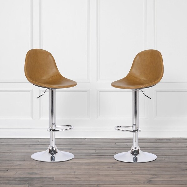 Abbyson Bowen Faux Leather Swivel Counter Stool (Set of 2)