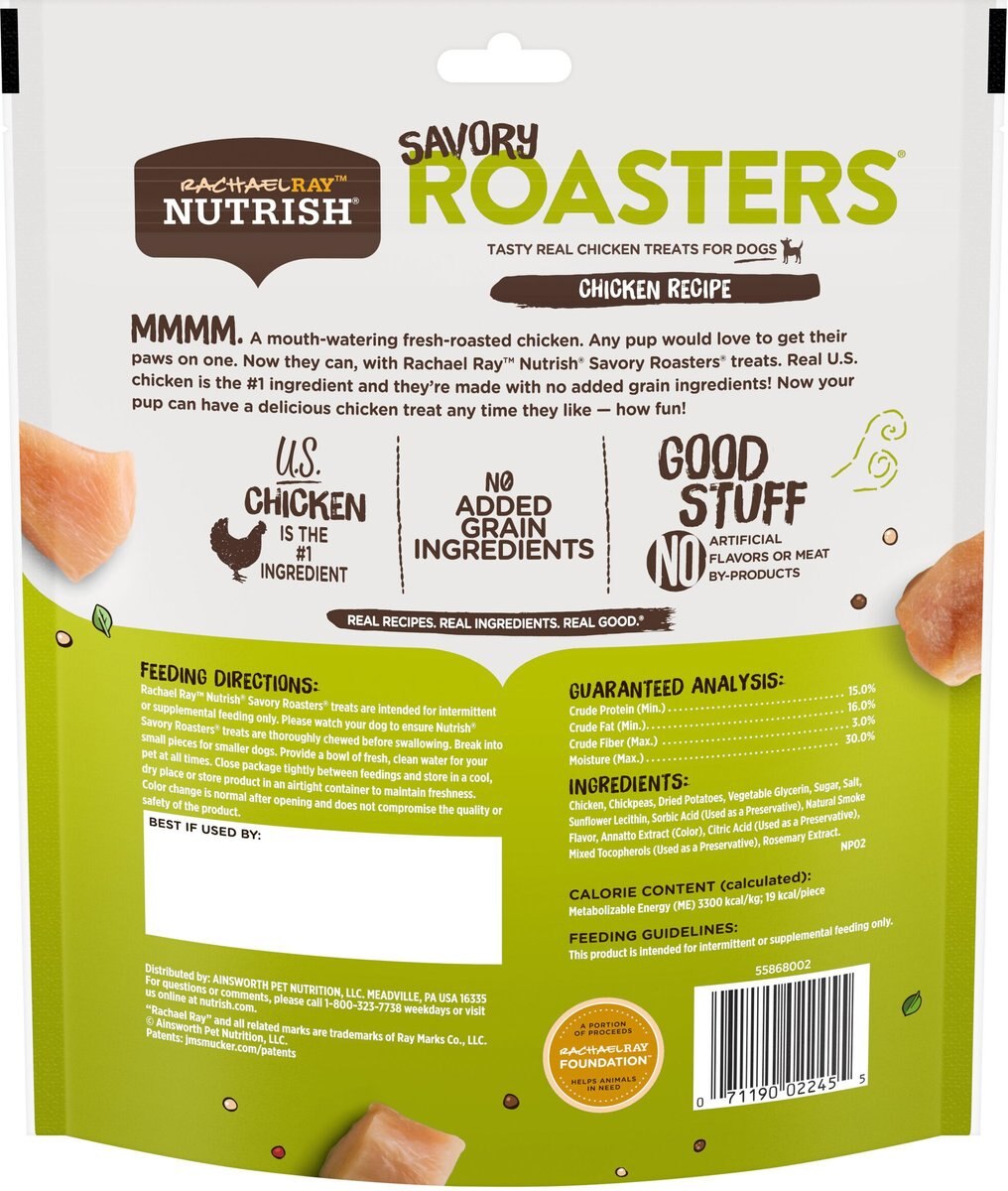 Rachael Ray Nutrish Savory Roasters Roasted Chicken Grain-Free Recipe Dog Treats