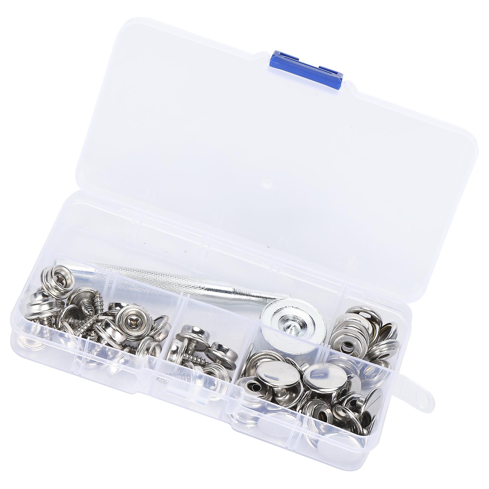 62pcs Screw Rivet Button Stainless Steel Selftapping Snap Fastener With Mounting Tool 10mm