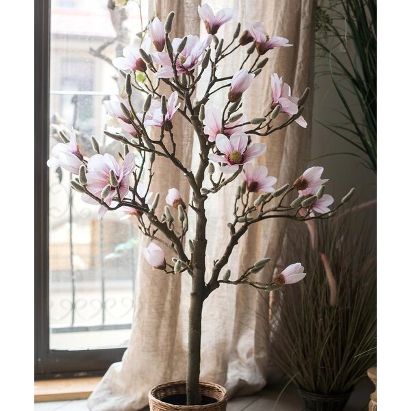 RusticReach Artificial Pink Magnolia Tree