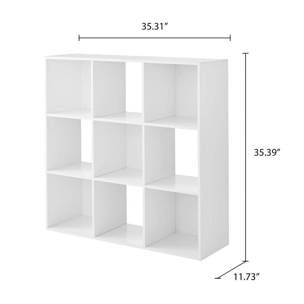 36 in. H x 36 in. W x 12 in. D White 9- Cube Organizer TG8873W