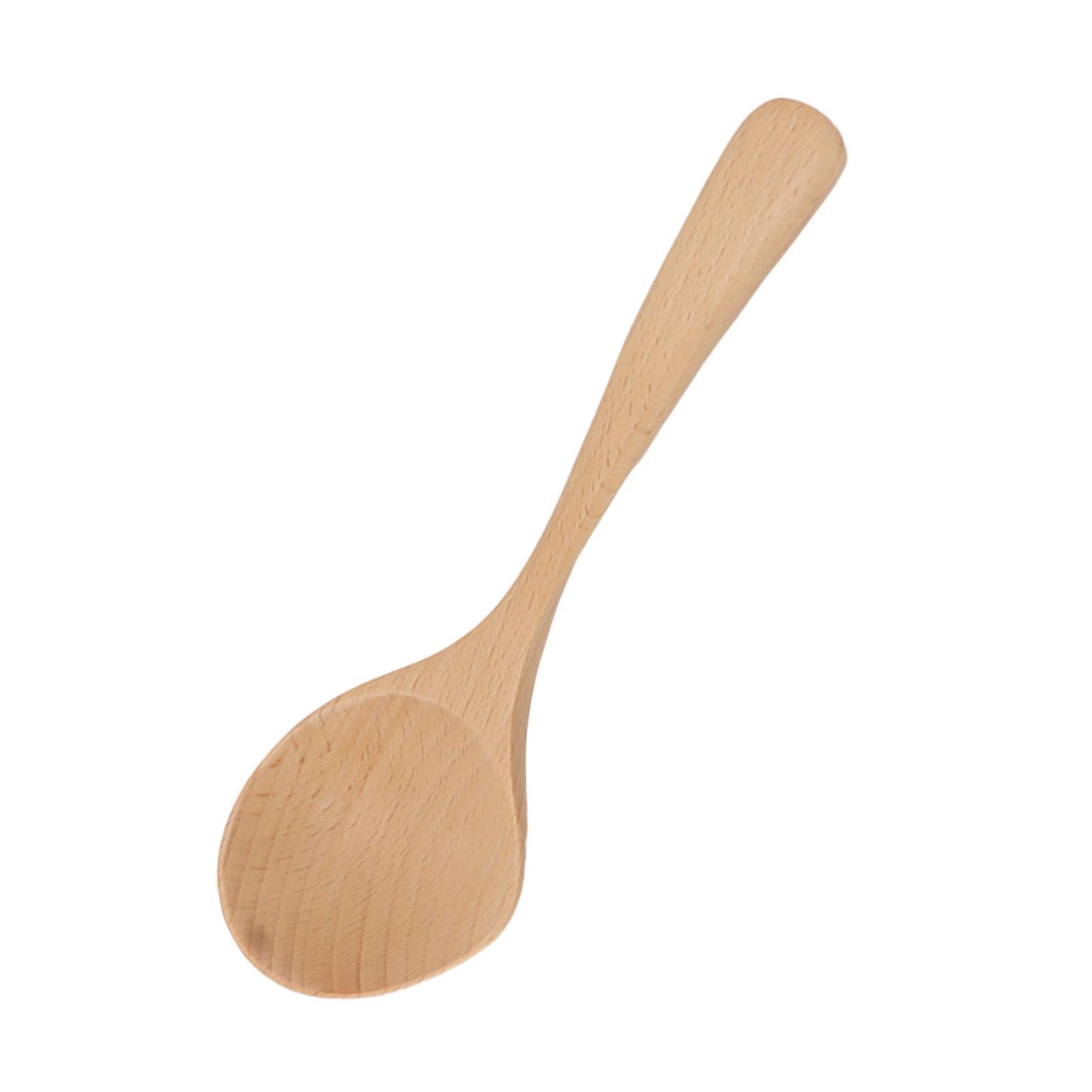 Wooden Soup Spoon Fine Polishing Handcrafted High Temperature Resistant Long Handle Wooden Spoons for Restaurant