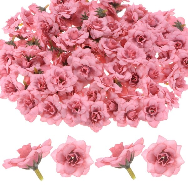 100Pack Artificial Roses Heads，Silk Fake Rose Head for Bouquet