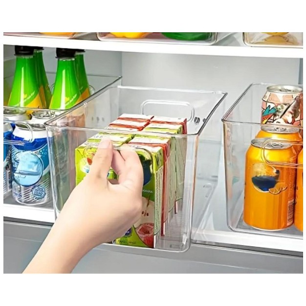 Mpm 4 Packs Transparent Plastic Bins Storage Box Deep Plastic Bins Great Organization For Home Storage Kitchen Cabine