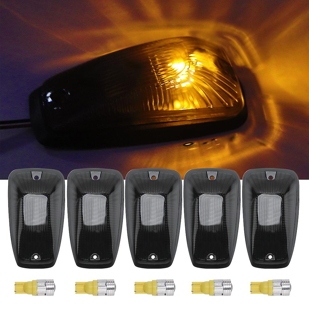 5x Led Cab Roof Top Marker Running Clearance Amber Light For Dodge Suv