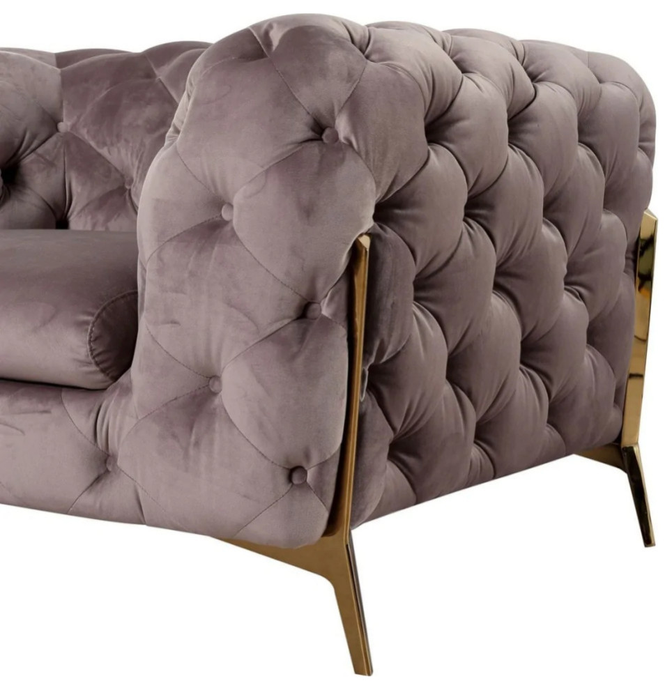 Jack Transitional Silver Fabric Loveseat   Midcentury   Loveseats   by V.S.D Furniture  Houzz