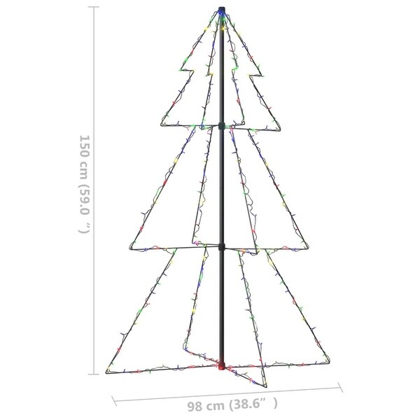 vidaXL Christmas Cone Tree 200 LEDs Indoor and Outdoor 3x5 ft