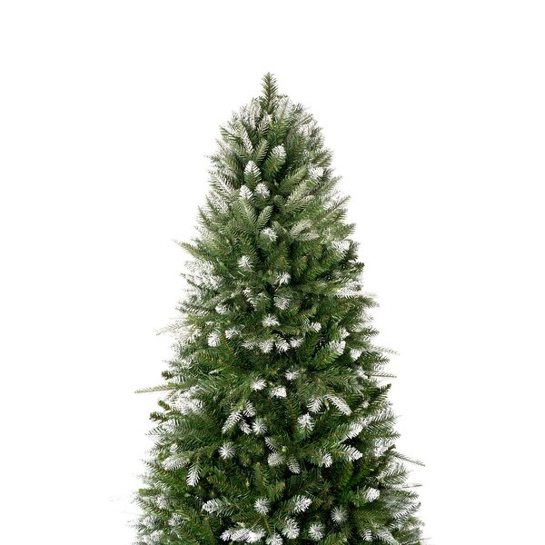 Alberta White Tip Christmas Tree with Lights，Prelit Christmas Tree，Pine Fir with Led Lights，White Painted Tips