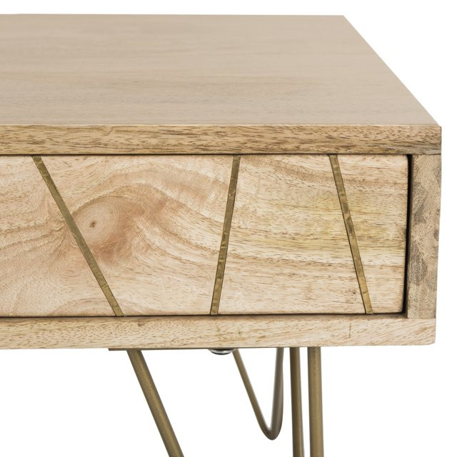 Retro Coffee Table  Hairpin Legs With Mango Wood Top  ampDrawer   Midcentury   Coffee Tables   by Declusia  Houzz