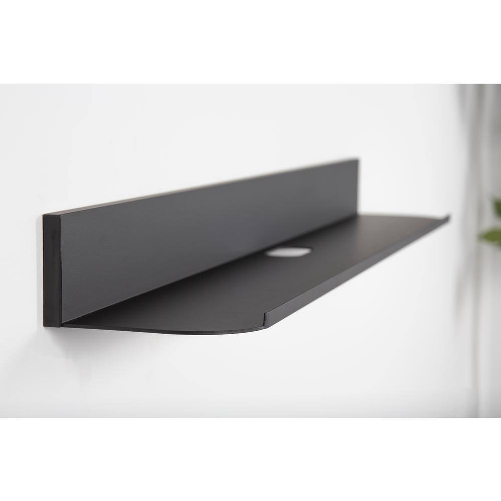 SIMPLE MOUNT 4.125 in. D x 32 in. Black No Stud Sound Bar Shelf SBS-32K