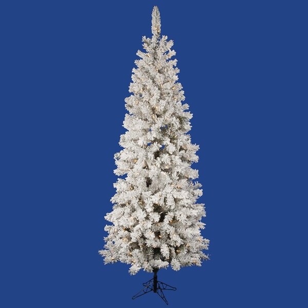 6.5' x 32 Flocked Pacific Tree with 250 Warm White LED Lights