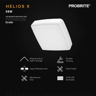 PROBRITE 150W Equivalent Integrated LED White Outdoor CanopyCeiling Light 4000 Lumens 4000K HELX35-4K-WH