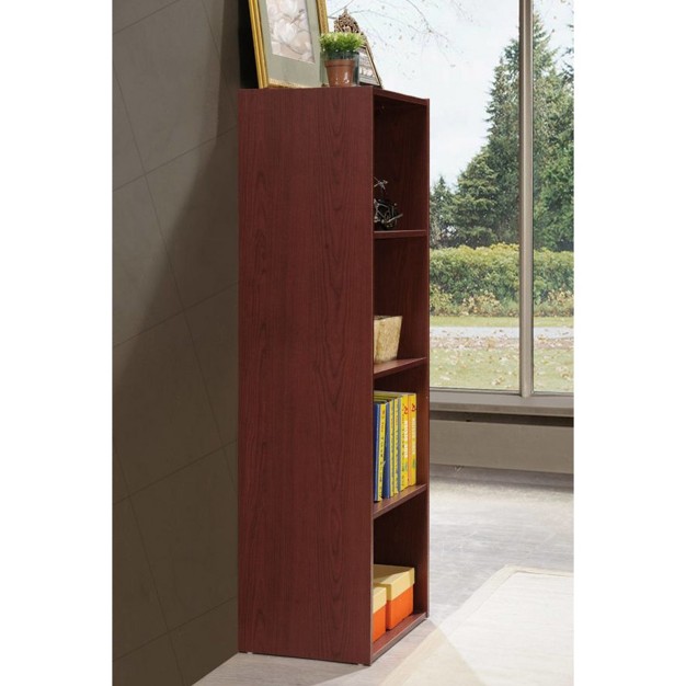 Hodedah 12 X 16 X 47 Inch 4 Shelf Bookcase And Office Organizer Solution For Living Room Bedroom Office Or Nursery