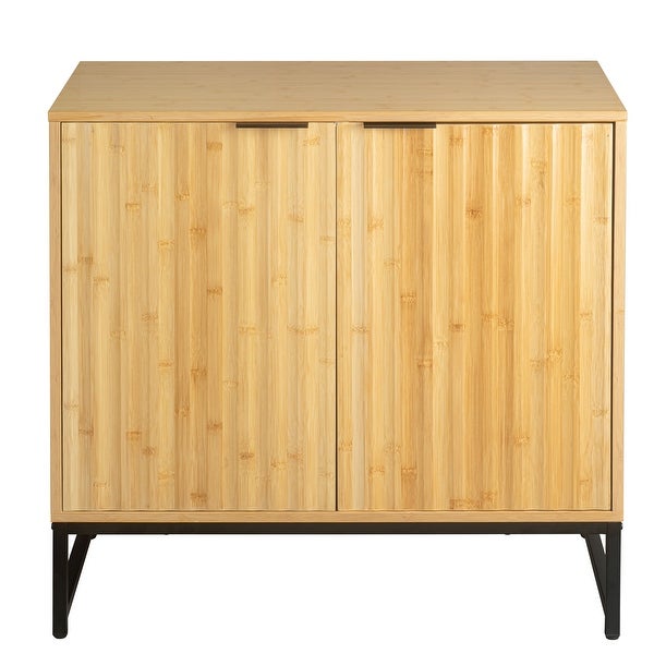 Bamboo 2 door cabinet，Buffet Sideboard Storage Cabinet，Buffet Server Console Table， Accent Cabinet