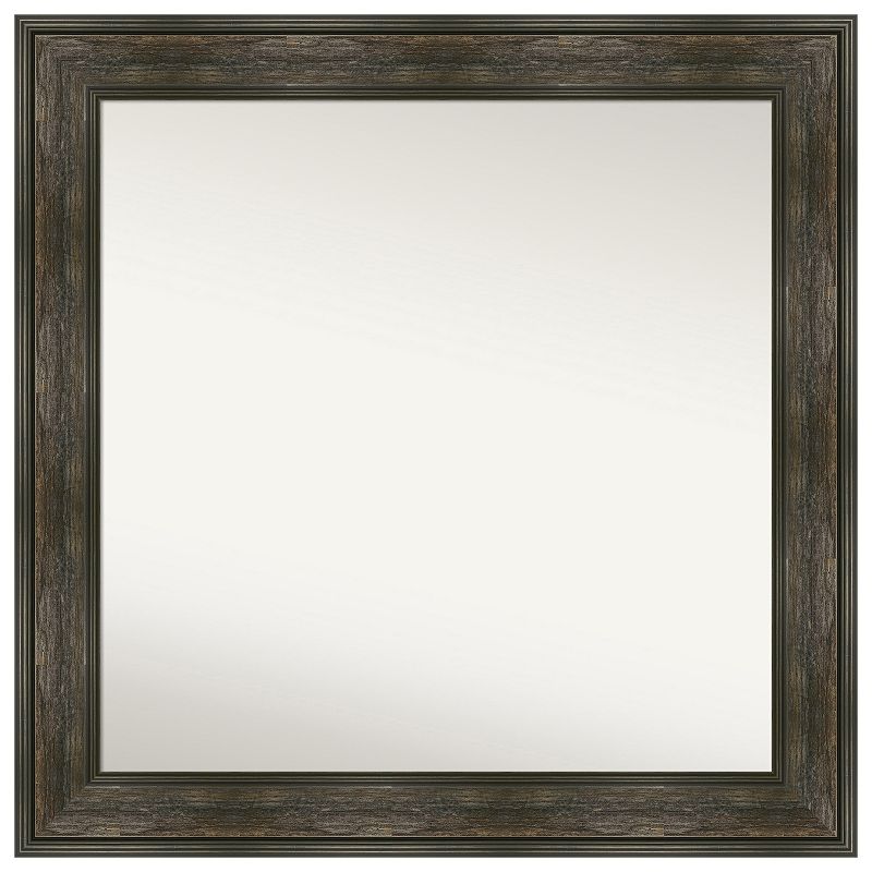 Rail Rustic Char Non-beveled Bathroom Wall Mirror