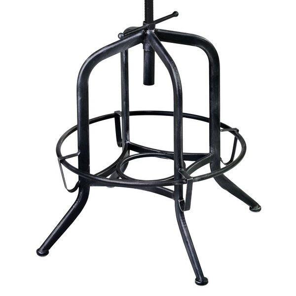 Brown and Black Adjustable Industrial Style Bar Stool - 34 x 17 x 17