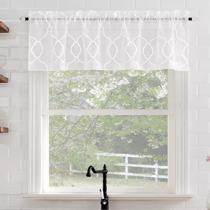 No. 918 Allerton Embroidered Rod Pocket Kitchen Window Curtain Valance