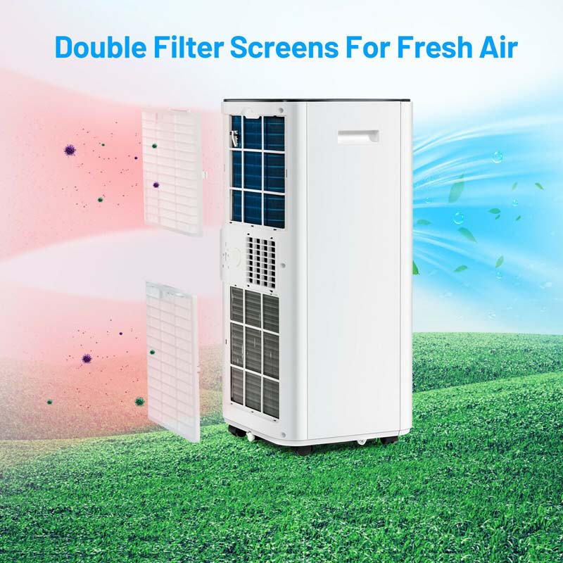 10000 BTU Portable Air Conditioner 3-in-1 Air Cooler Fan Dehumidifier with Touch Panel & Remote Control