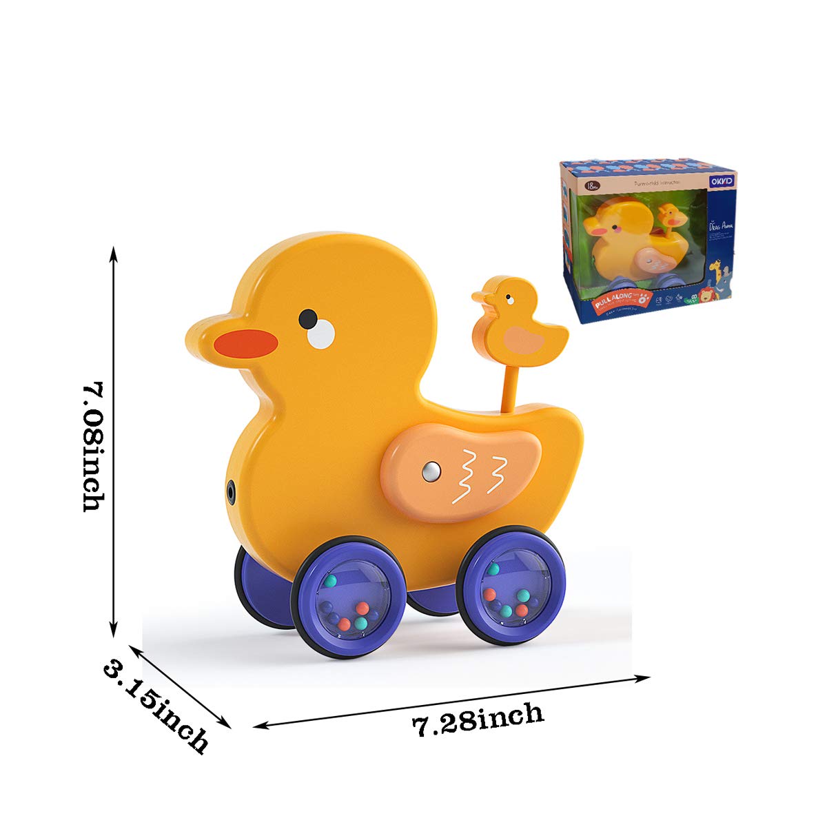 Toddler Toys Learning Toys Pull Toy 1 2 Year Old Boy Girls Outdoor Toys  Gift for Kid's Birthday Christmas Halloween Thanksgiving Day Easter Duck