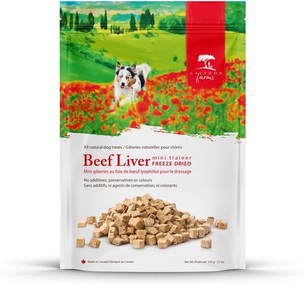 Caledon Farms Mini Trainers Beef Liver Freeze Dried Dog Treats， 105-gm bag