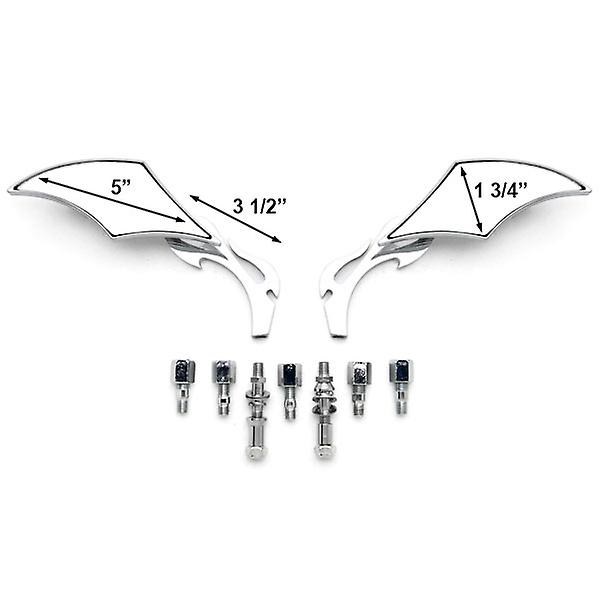 Diamond Twist Custom Chrome Motorcycle Mirrors Compatible with Harley Davidson Street Glide