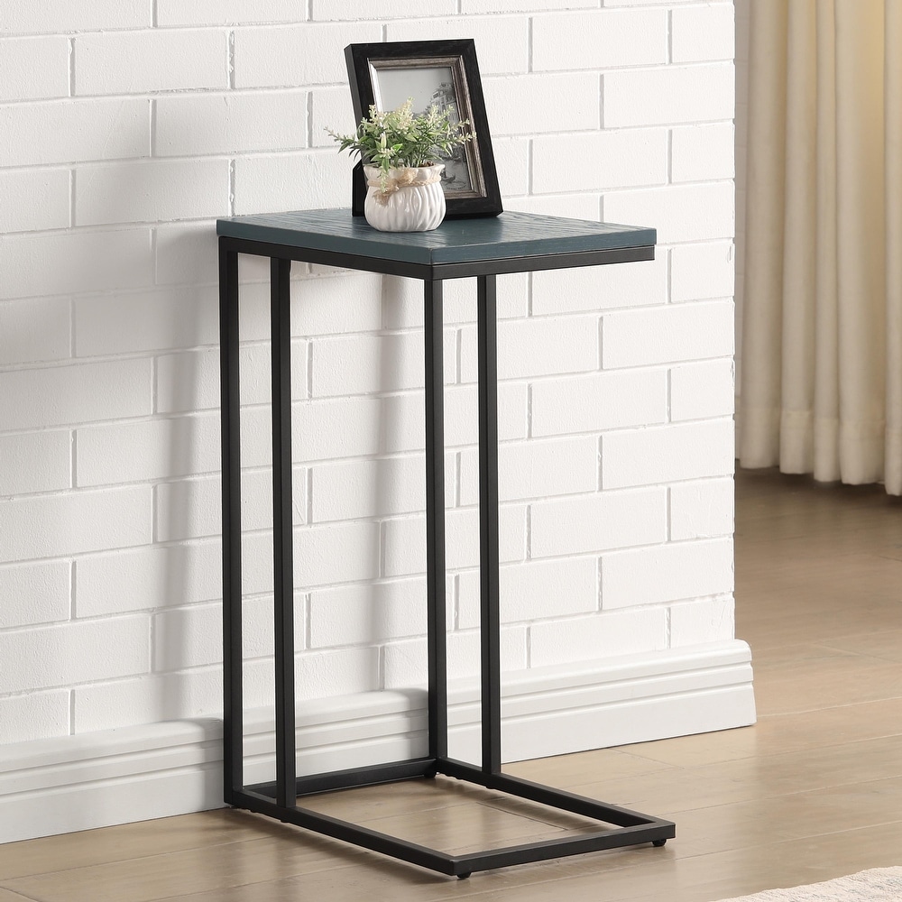 Rendrick Industrial 16 inch Steel C shaped Side Table by Furniture of America