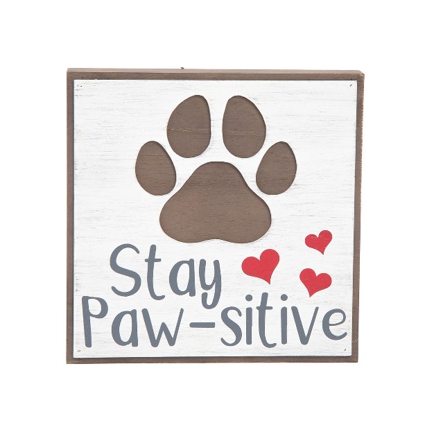 X 7 87 quot Stay Paw sitive Wall Plaque Easter Decoratoin