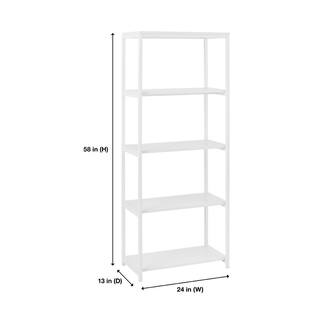 StyleWell Donnelly White 5-Shelf Accent Bookcase with Open Back (58 in. H) SR9002WHB