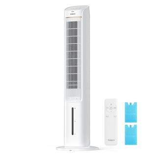 Tosot 10 in. Dia Oscillating 80 Quiet Tower Fan with 2 Ice Packs Humidifiers with Removable 4L Water Tank White EAC50