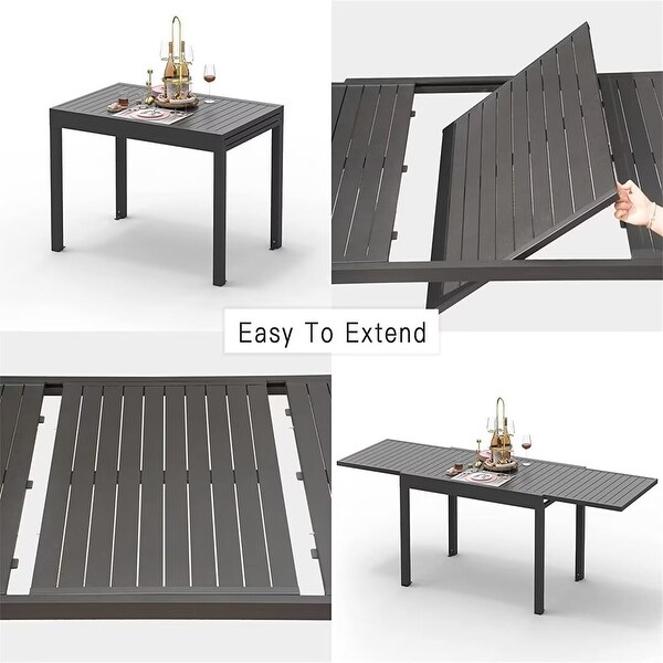 Outdoor Metal Aluminum Expandable Table，for 68 Person，for Garden