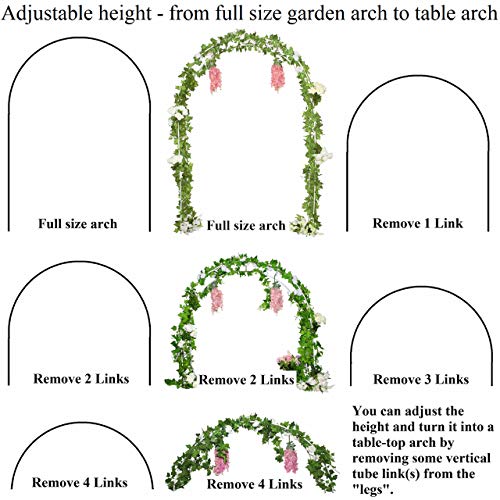 Tytroy Reconfigurable & Easy-to-Assemble Metal Outdoor & Indoor 7'6" Garden or Wedding Arch Arbor for Wedding Bridal Party Elegant Decorations & Garden Climbing Plants Vines (White 1PC)