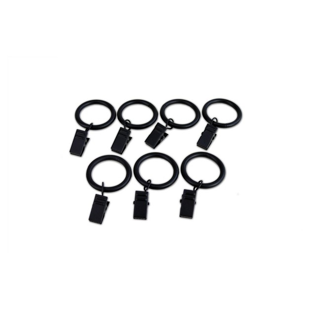 Versailles Home Fashions 7pk Steel Clip Window Curtain Rings Black