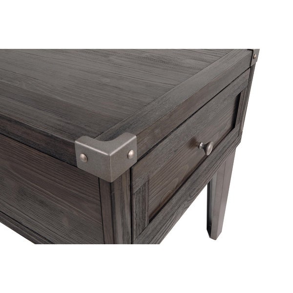 Todoe Contemporary Dark Gray Rectangular End Table