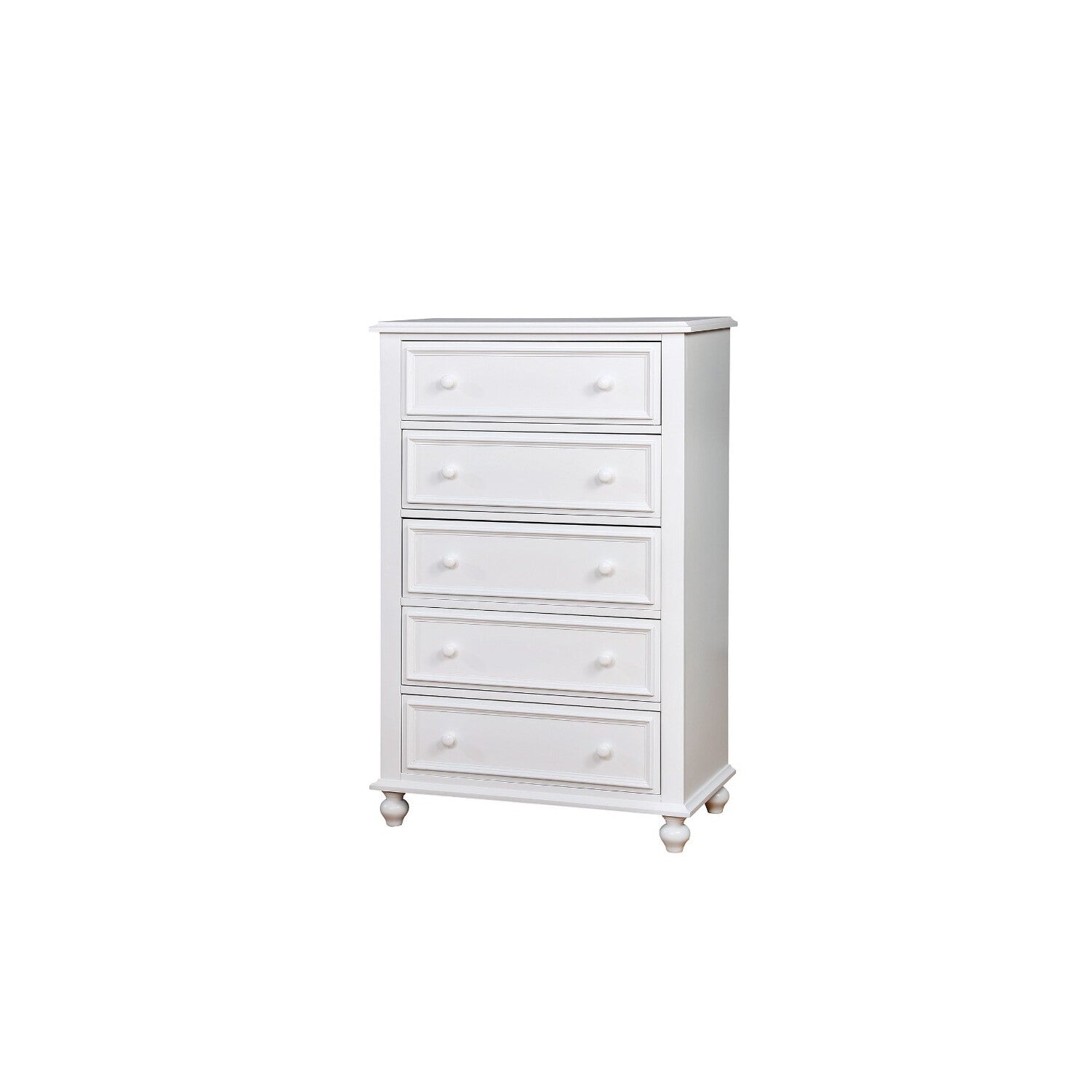 Benzara BM165991 Wooden 5 Drawers Chest& White - 50 x 32 x 17 in.